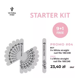 Starter Kit Promo No4 (9+1 free) White straight nail file 100/180