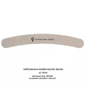 WHITE BANANA SHAPED NAIL FILE 180/240 Victoria Vynn