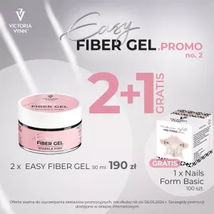 Easy Fiber Gel Victoria Vynn PROMO 2 (2 x Easy Fiber Gel 50 ml + 1 x Nails Form Basic 100 pcs. FREE!)