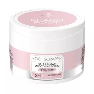 Pharm Foot FOOT SCRAPER 200 g - smoothing salt and sugar foot scrub with a complex of oils and shea butter